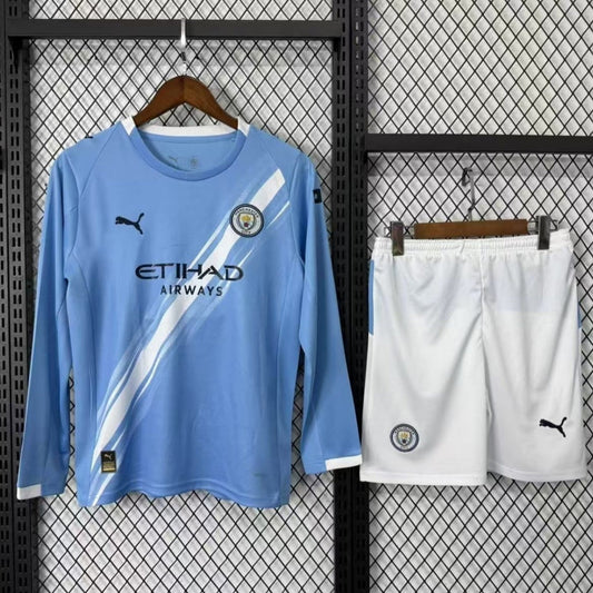 Camiseta local del Manchester City, adulto, manga larga, tallas 25/26