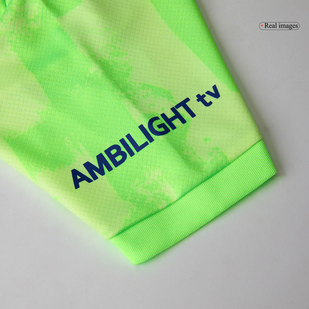 Kit de fútbol infantil de visitante del Barcelona (camiseta y pantalón corto) 2024/25 - UCL (logotipo de Spotify sin texto)