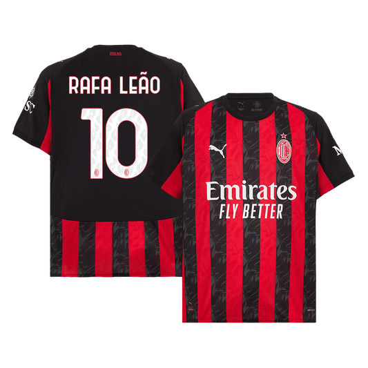 Camiseta de fútbol RAFA LEÃO #10 AC Milan local 2025/26 Rojo y negro