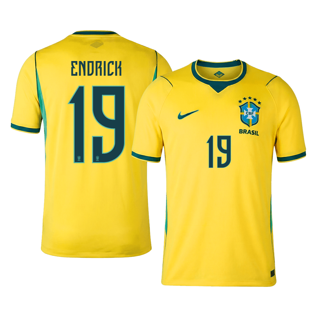 ENDRICK #19 Camiseta de local de Brasil Copa Mundial 2026 Amarilla