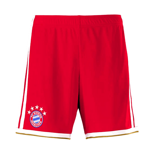 Pantalones cortos de fútbol del Bayern de Múnich para la temporada 2026/27 (local) en color rojo.