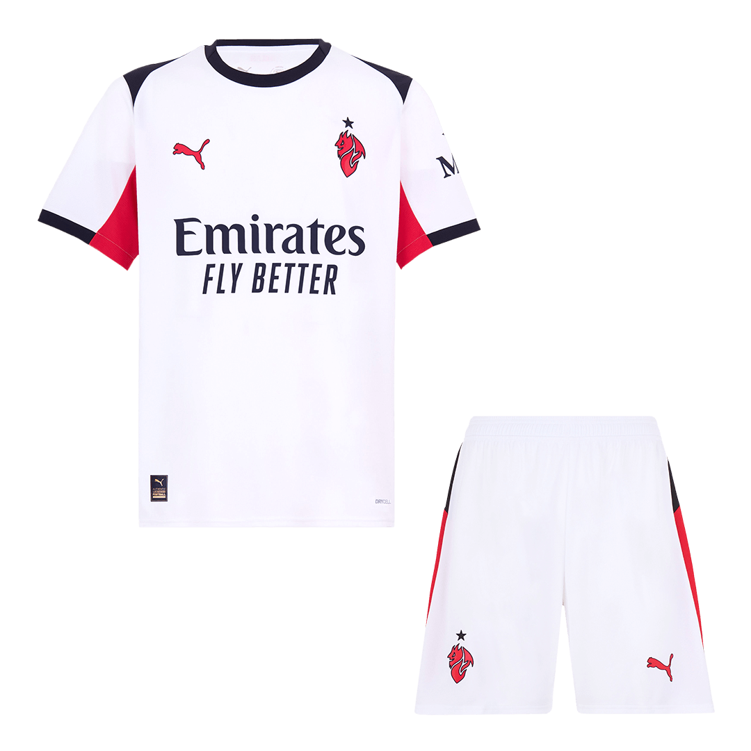 Kit de visitante del AC Milan (Kit y pantalón corto) 2025/26, color blanco