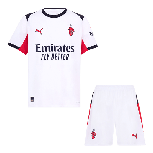 Kit de visitante del AC Milan (Kit y pantalón corto) 2025/26, color blanco