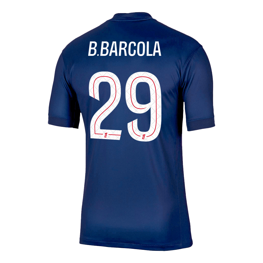 Camiseta de fútbol local B.BARCOLA #29 PSG 2025/26 Azul marino
