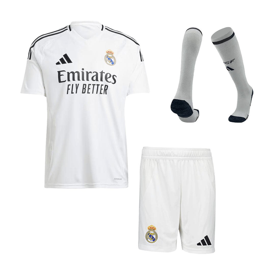 Kit de camiseta de fútbol local del Real Madrid