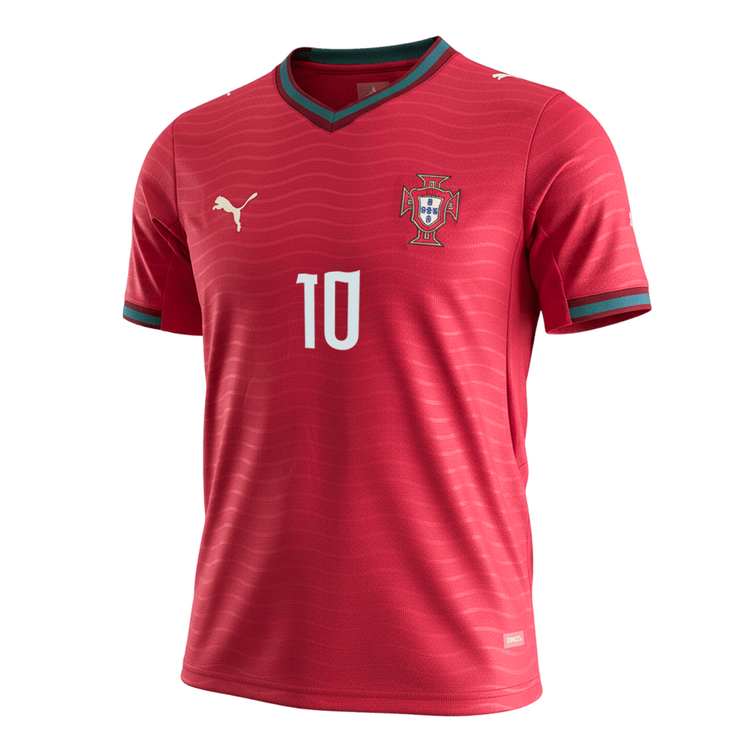 Camiseta de local de Portugal para hombre, Bernardo, número 10, Copa del Mundo 2026