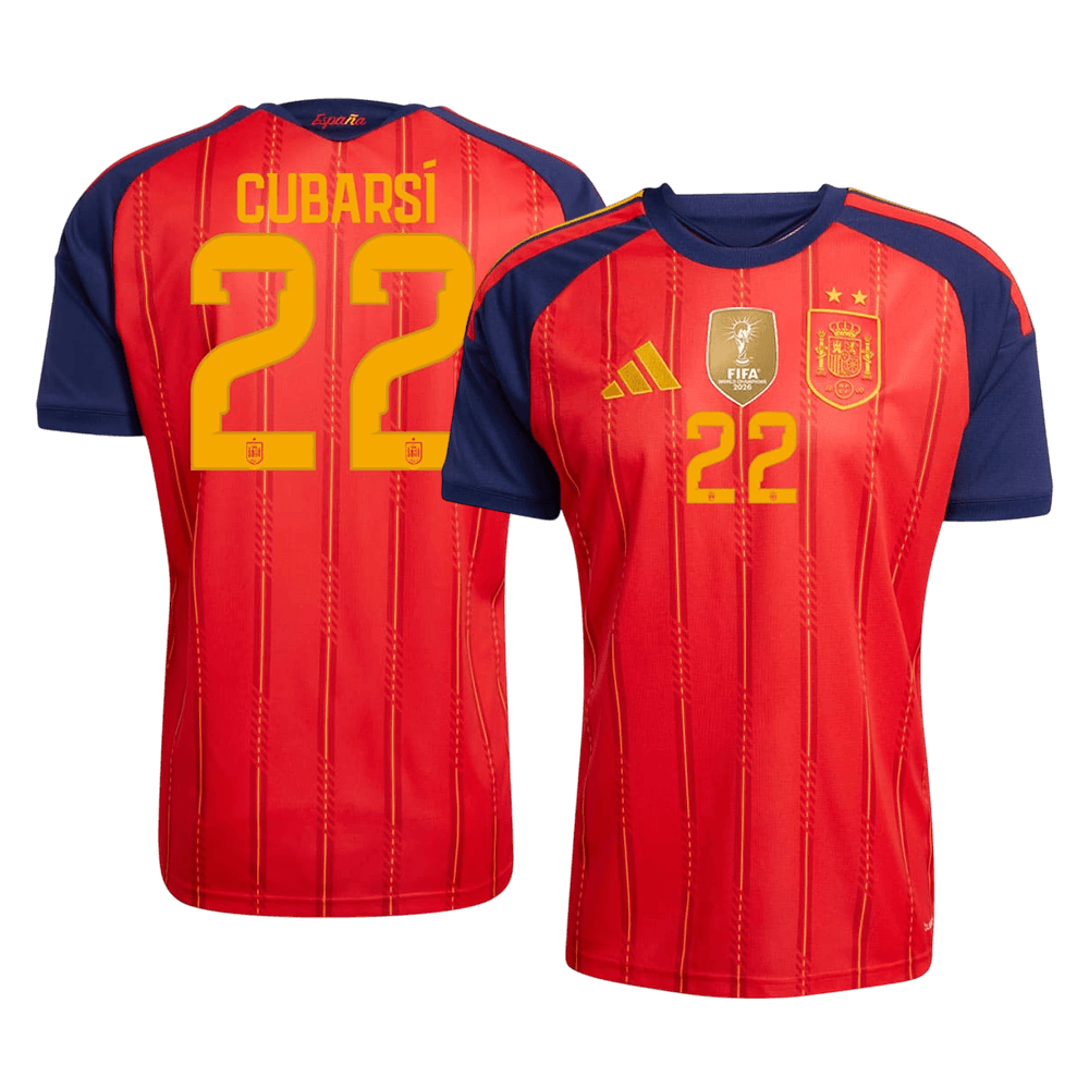 CUBARSÍ #22 España Edición Campeona Local Camiseta de Fútbol Copa Mundial 2026 Roja