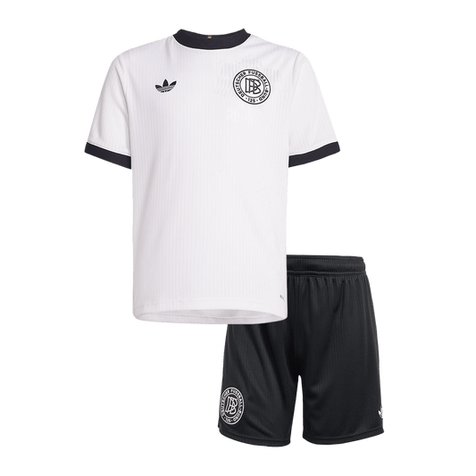 Kit de fútbol del 125.º aniversario de Alemania para niños (camiseta y pantalón corto) 2025, color blanco