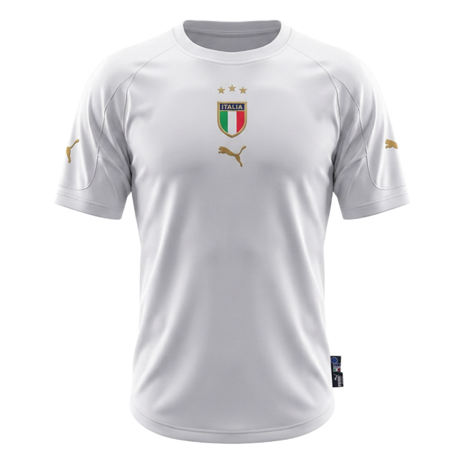 Camiseta retro de fútbol de visitante de Italia 2004