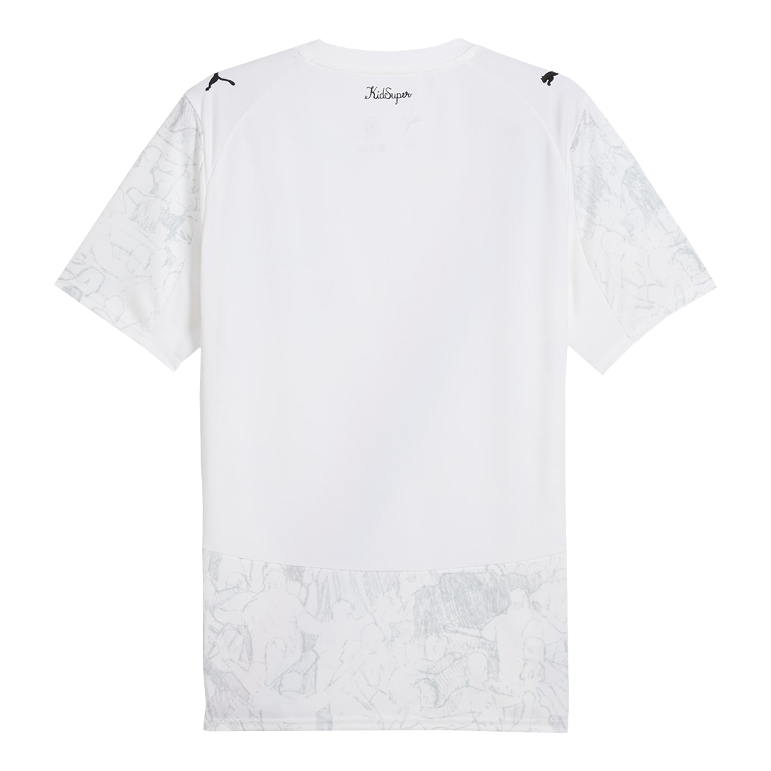 Camiseta de fútbol para niño del Manchester City 2025/26, blanca