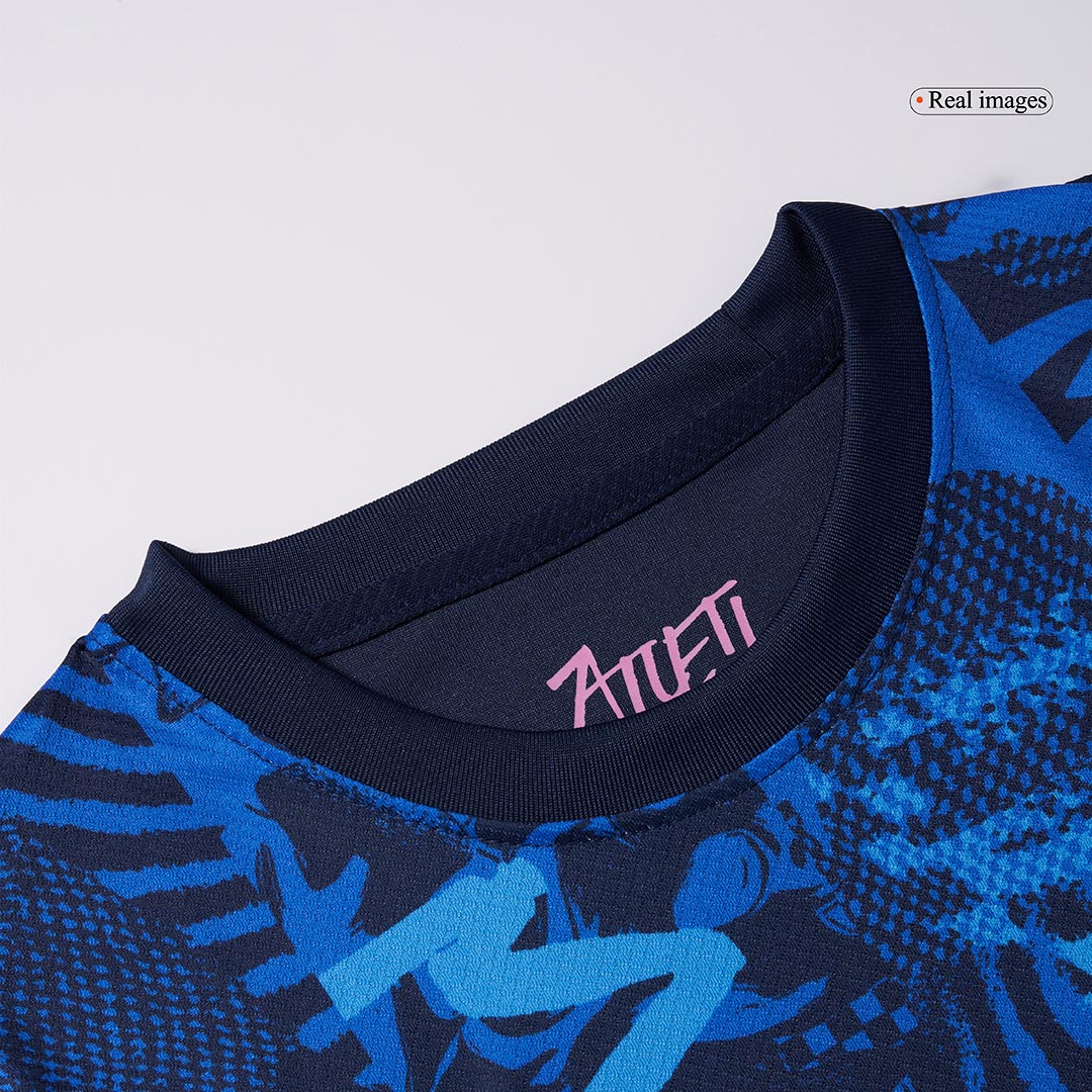 Kit de fútbol infantil de visitante del Atlético de Madrid (Kit y pantalón corto) 2024/25