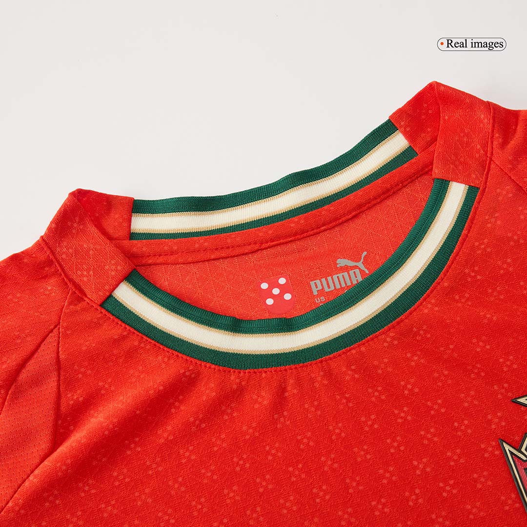 Camiseta de fútbol local auténtica de Ronaldo #7 Portugal 2025, roja