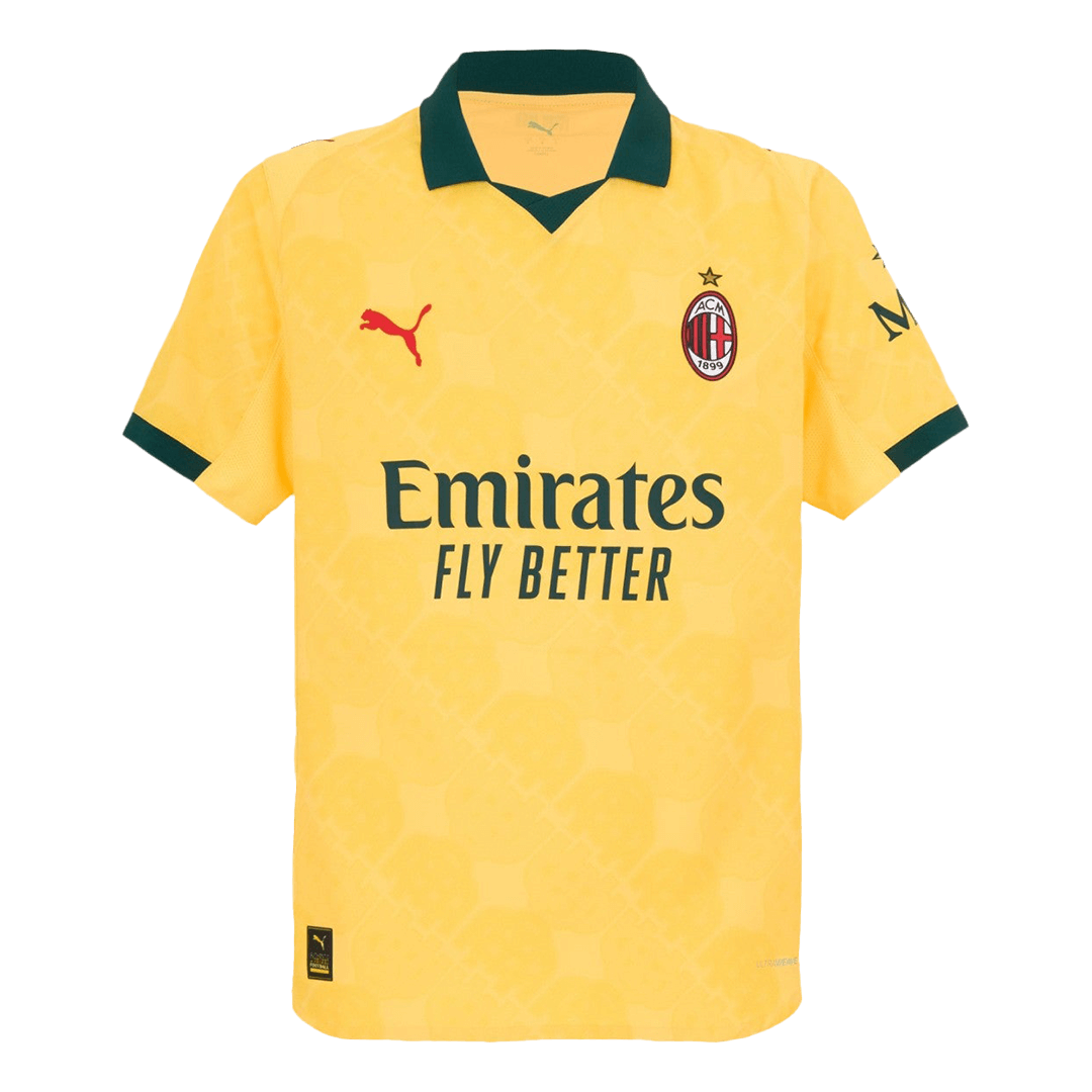 Camiseta de fútbol de visitante del AC Milan 2025/26, color amarillo