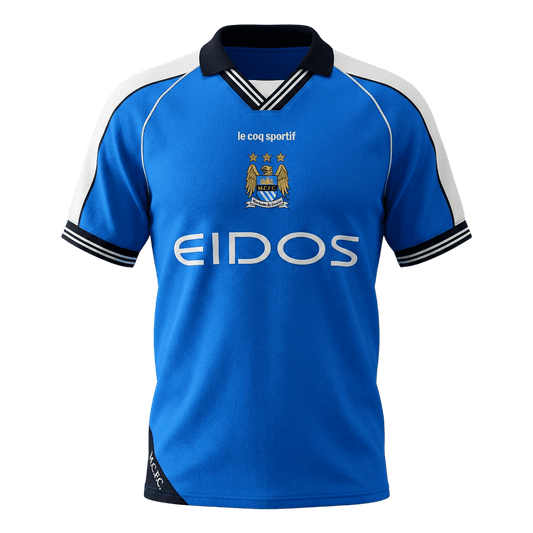 Camiseta de fútbol retro local del Manchester City 1999/01