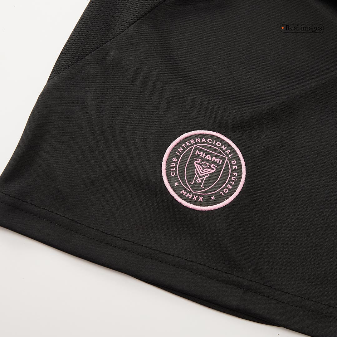 Kit de visitante del Inter Miami (camiseta y pantalón corto) 2025, negro y gris