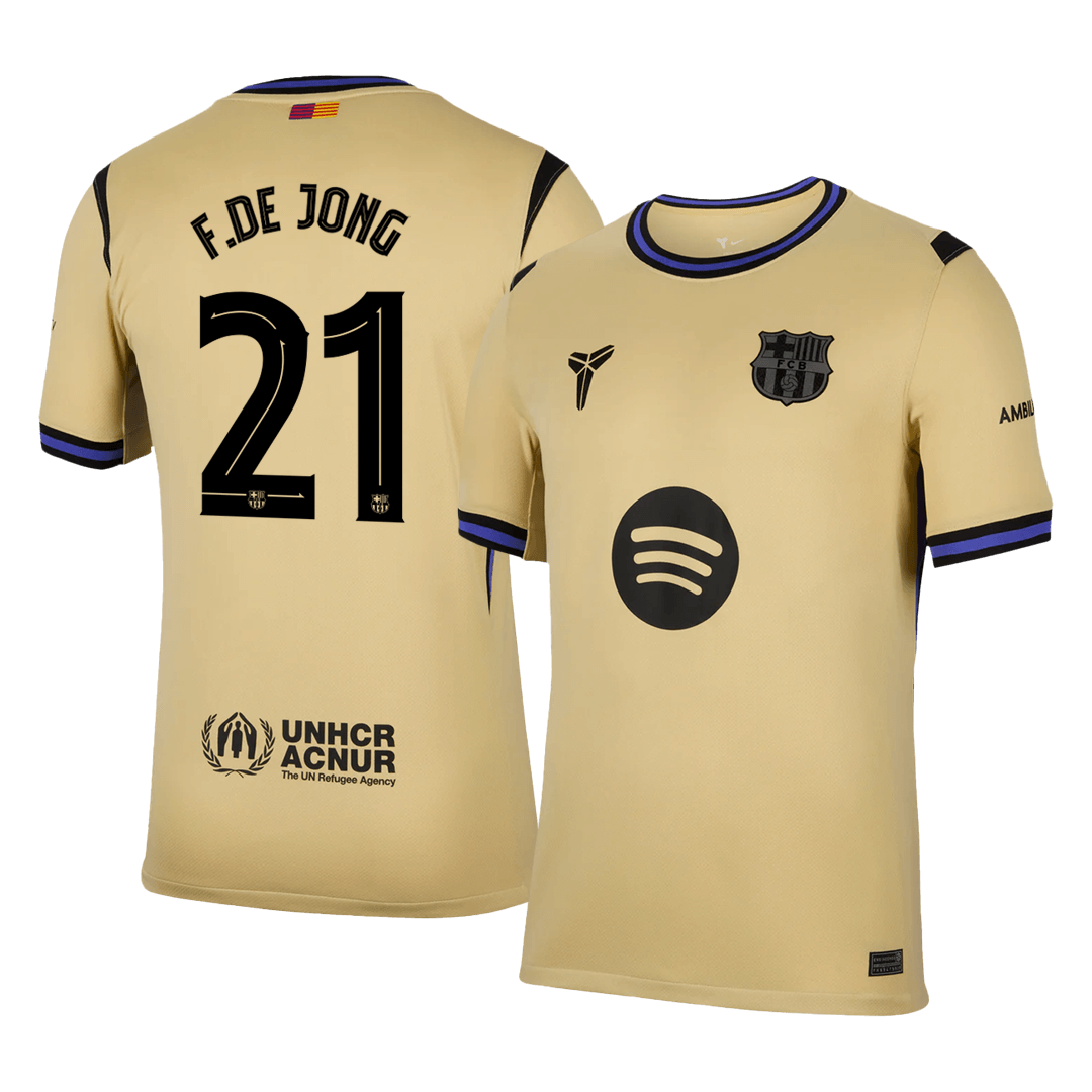 Camiseta de visitante del Barcelona F.DE JONG #21 2025/26, amarilla - UCL