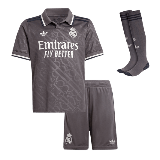 Kit de camiseta de fútbol de la tercera equipación del Real Madrid para niños