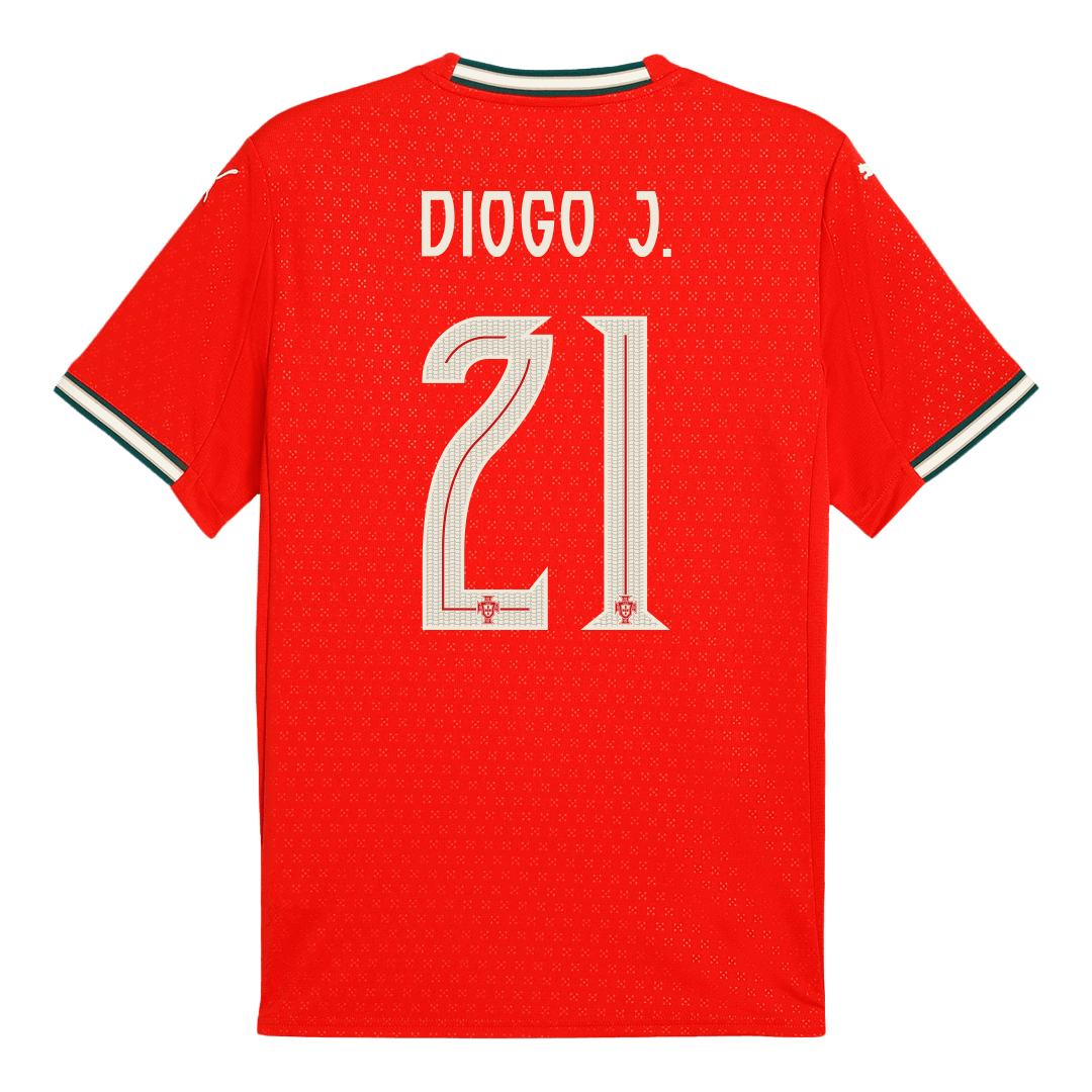 Camiseta de fútbol local de Portugal DIOGO J. #21 2025, roja