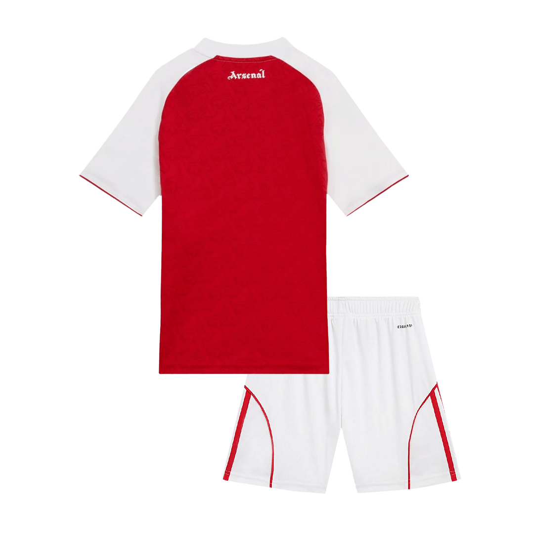 Kit de fútbol local del Arsenal para niños (Kit y pantalón corto) 2025/26, color rojo