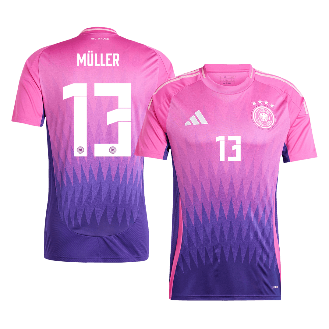 Camiseta de fútbol visitante de Alemania MÜLLER#13 para la Eurocopa 2024