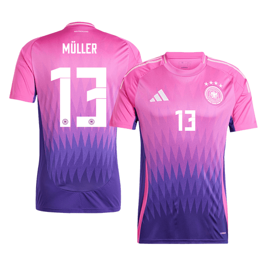 Camiseta de fútbol visitante de Alemania MÜLLER#13 para la Eurocopa 2024