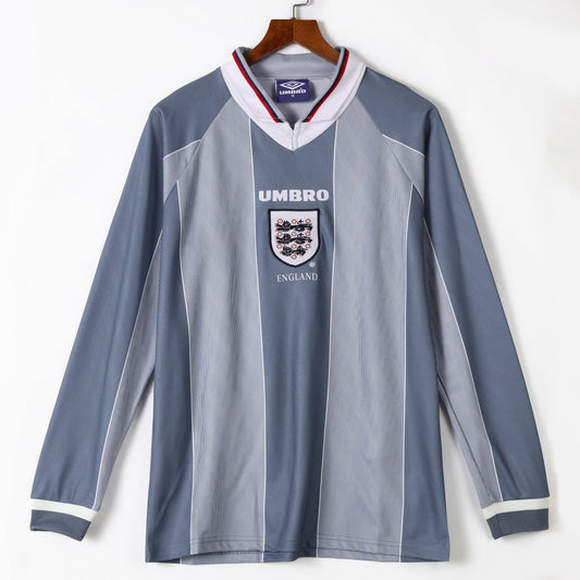 Camiseta retro de manga larga de visitante de Inglaterra 1996