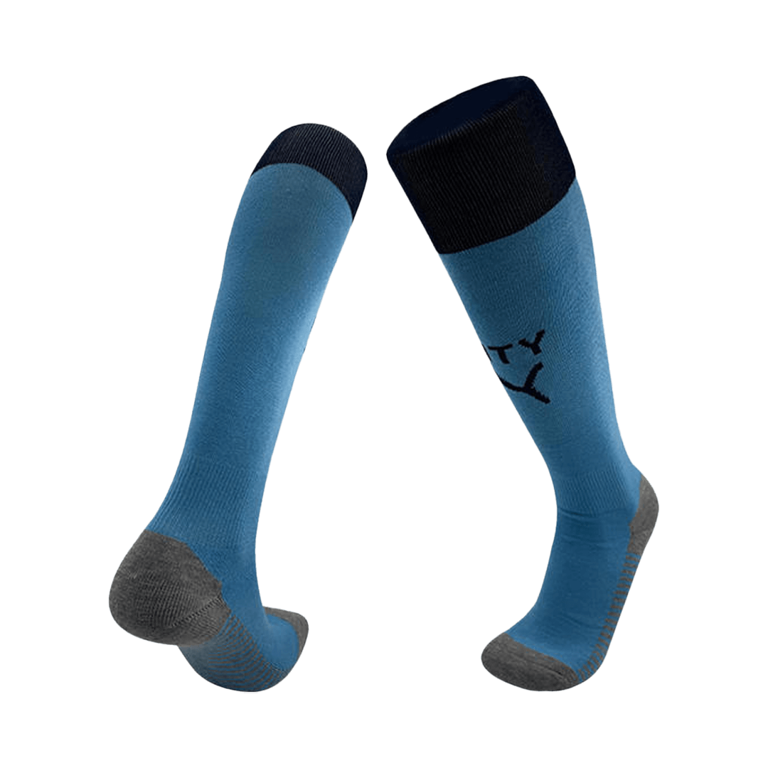 Calcetines de local del Manchester City 25/26 azules