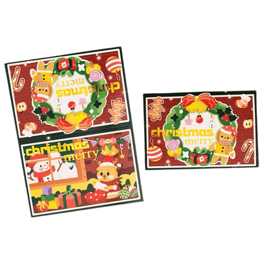 Tarjeta de Navidad personalizada – Corona navideña – Mensaje personalizado