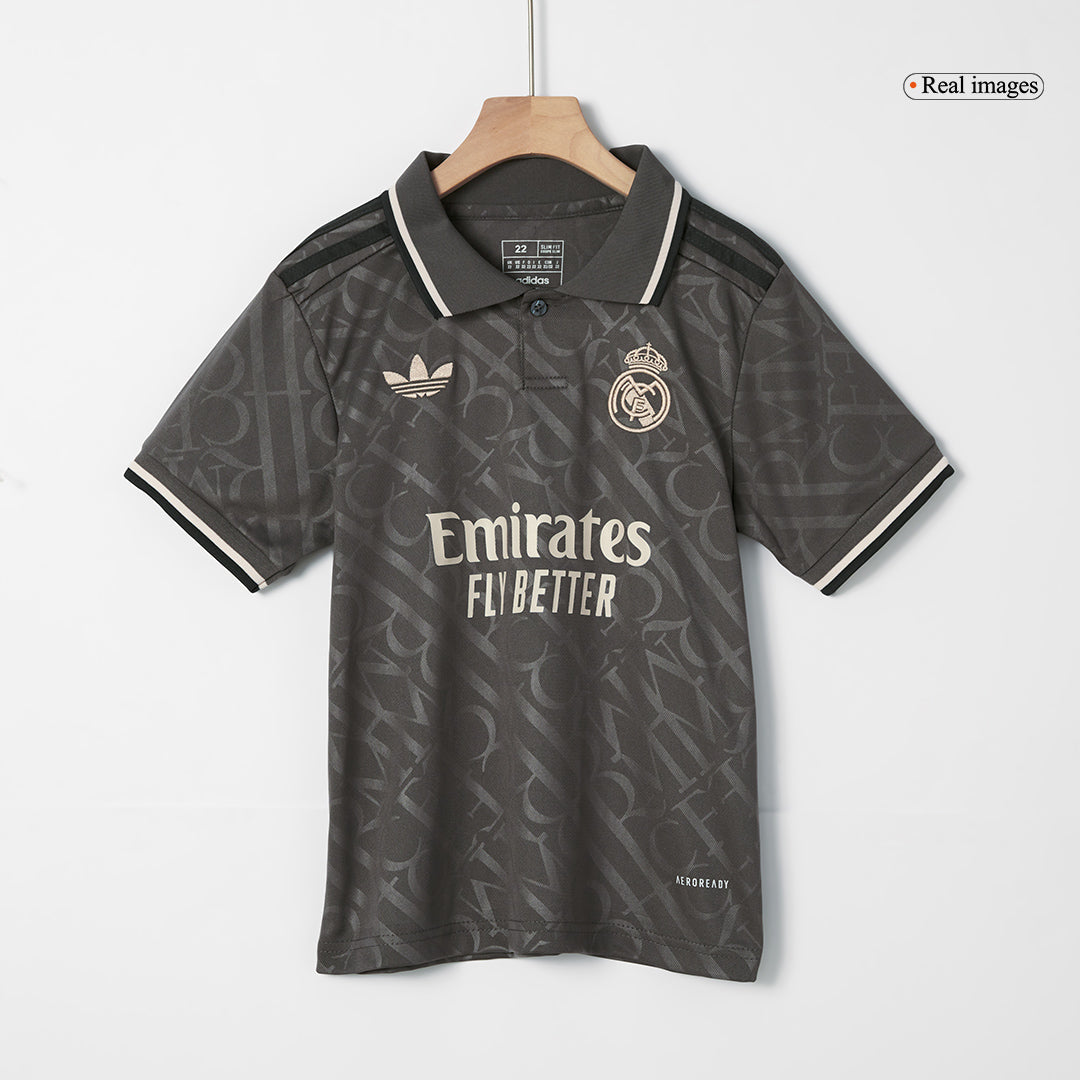Kit de camiseta de fútbol de la tercera equipación del Real Madrid para niños