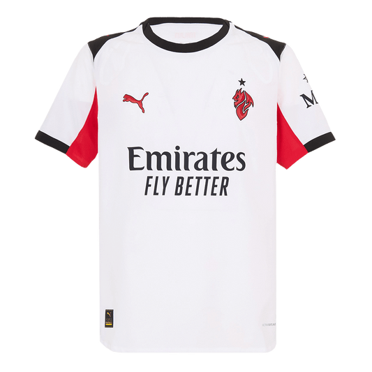 Camiseta de fútbol visitante auténtica del AC Milan 2025/26 blanca