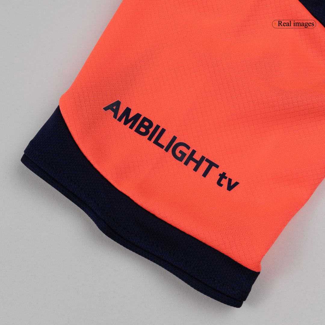 Kit de fútbol infantil de visitante del Barcelona (camiseta, pantalón corto y medias) 2025/26
