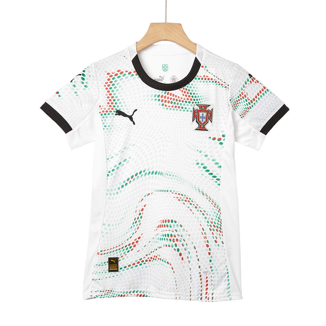 Camiseta de fútbol visitante de Portugal para mujer 2025, blanca