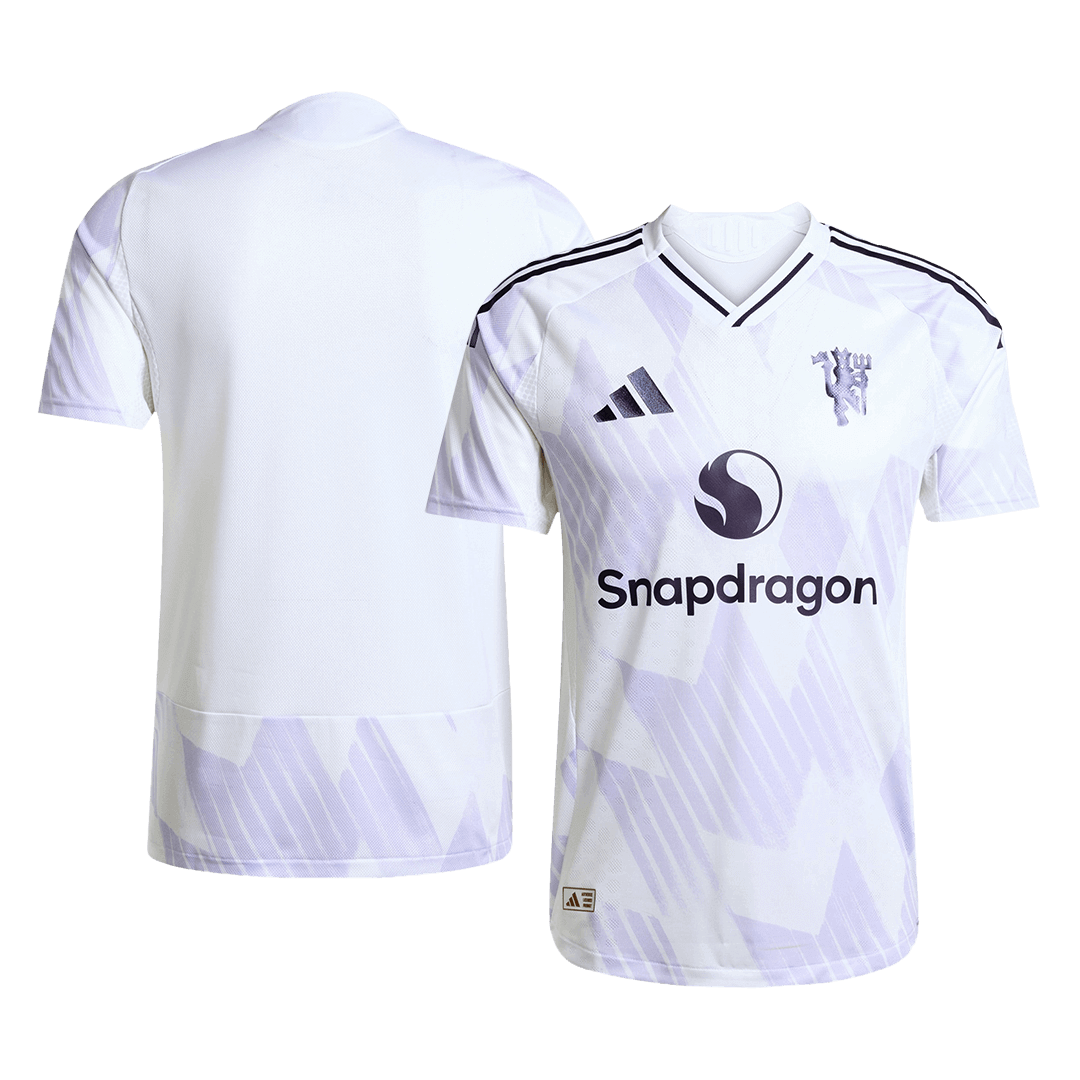 Camiseta de fútbol visitante auténtica del Manchester United 2025/26, blanca
