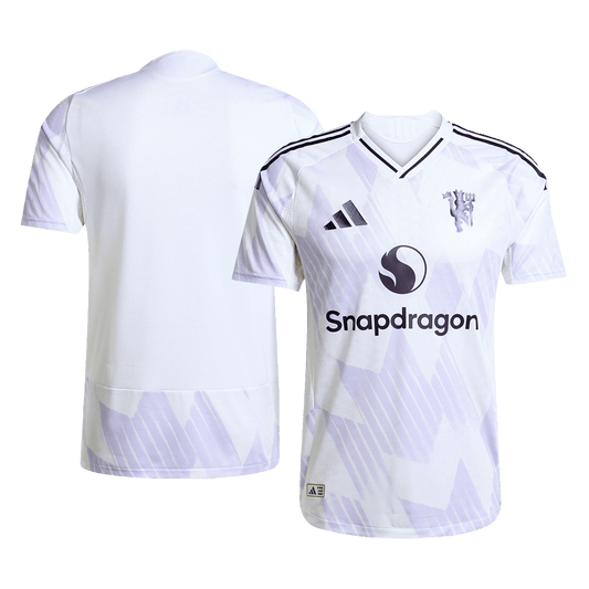 Camiseta de fútbol visitante auténtica del Manchester United 2025/26, blanca