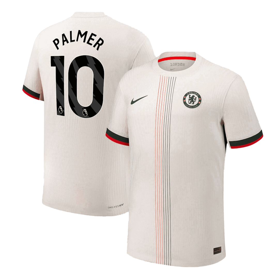 Camiseta de fútbol visitante auténtica PALMER #10 del Chelsea 2025/26, blanca