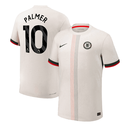 Camiseta de fútbol visitante auténtica PALMER #10 del Chelsea 2025/26, blanca
