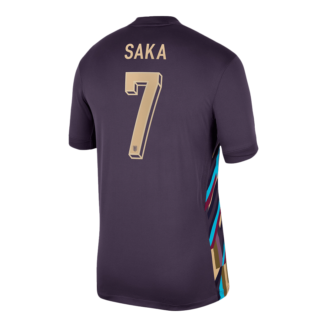 Camiseta de fútbol de visitante de Inglaterra SAKA #7 para la Eurocopa 2024