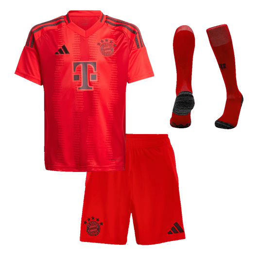 Kit de camiseta de fútbol local del Bayern Múnich para niños (camiseta, pantalones cortos y calcetines) rojo
