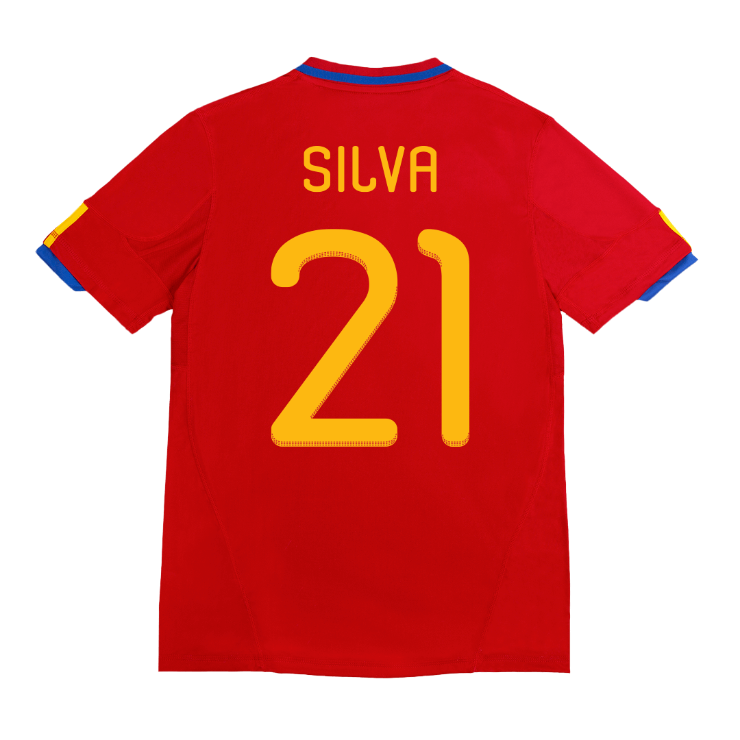 Camiseta retro de fútbol local de España SILVA #21 2010