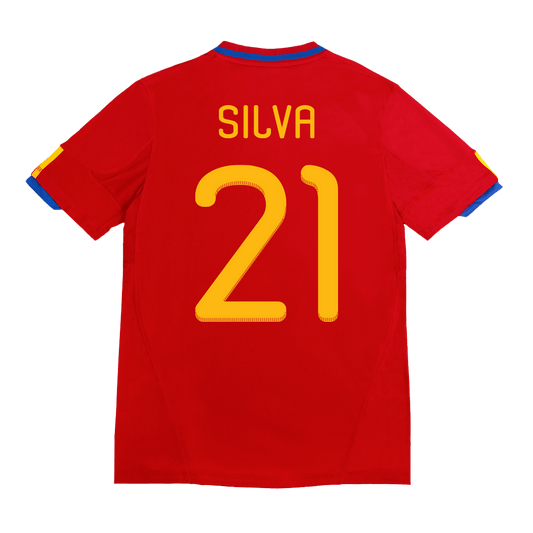 Camiseta retro de fútbol local de España SILVA #21 2010