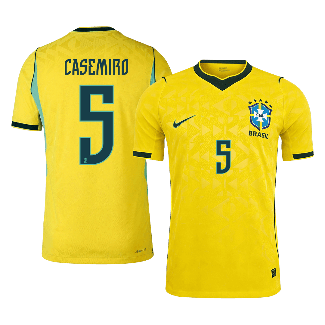 Auténtica camiseta de local de la selección brasileña de fútbol CASEMIRO #5, temporada 2026