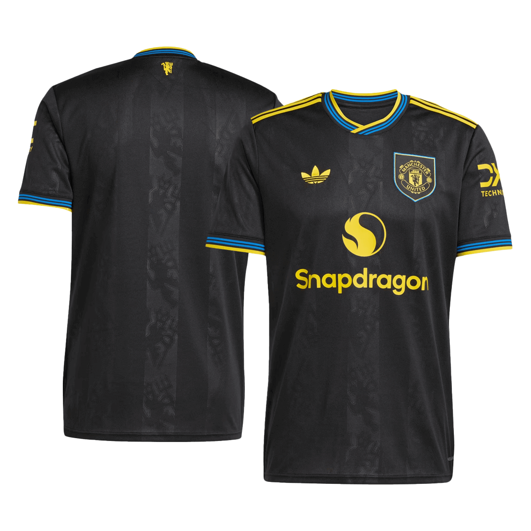 Camiseta de fútbol visitante del Manchester United 2025/26, negra
