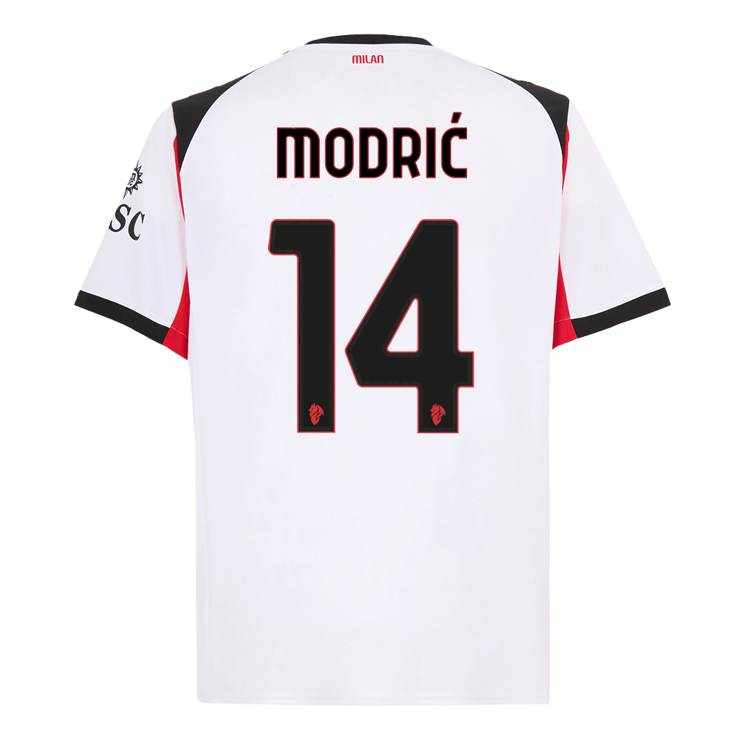 Camiseta de fútbol MODRIĆ #14 AC Milan 2ª equipación 2025/26 Blanco
