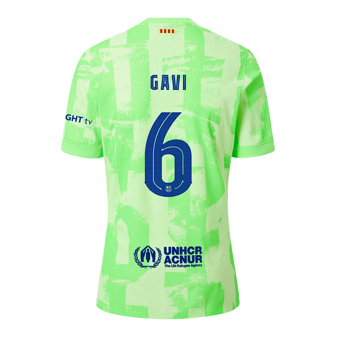 Camiseta de fútbol GAVI #6 del Barcelona 2024/25 (tercera equipación) - UCL (logotipo de Spotify sin texto)