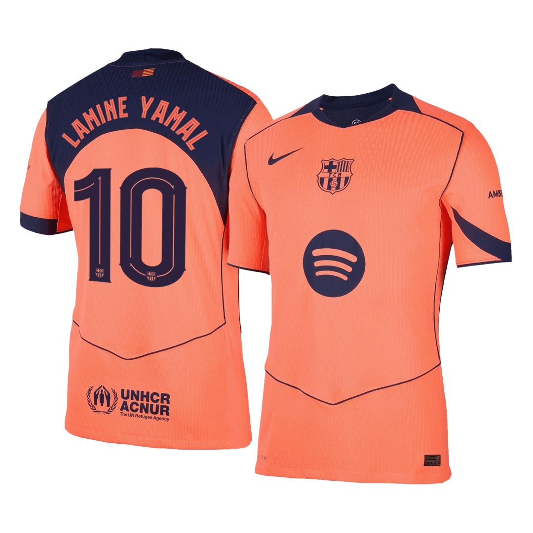 Camiseta de fútbol de visitante del Barcelona 2025/26, auténtica, LAMINE YAMAL #10