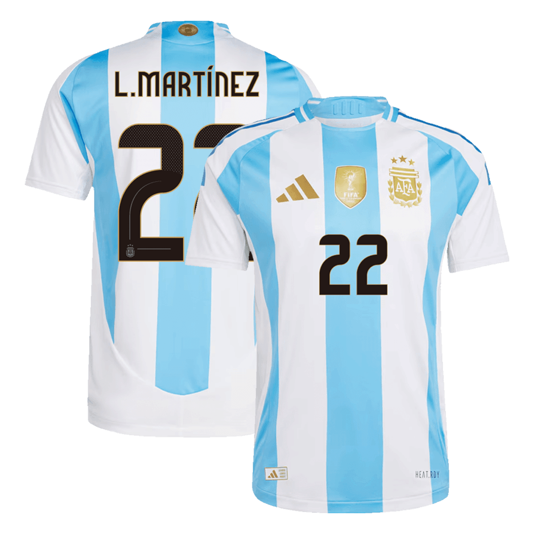 Camiseta de fútbol local auténtica de L. MARTÍNEZ #22 Argentina 2024