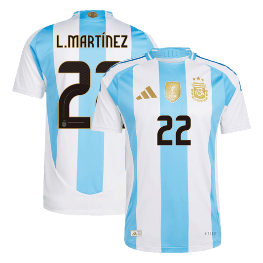 Camiseta de fútbol local auténtica de L. MARTÍNEZ #22 Argentina 2024