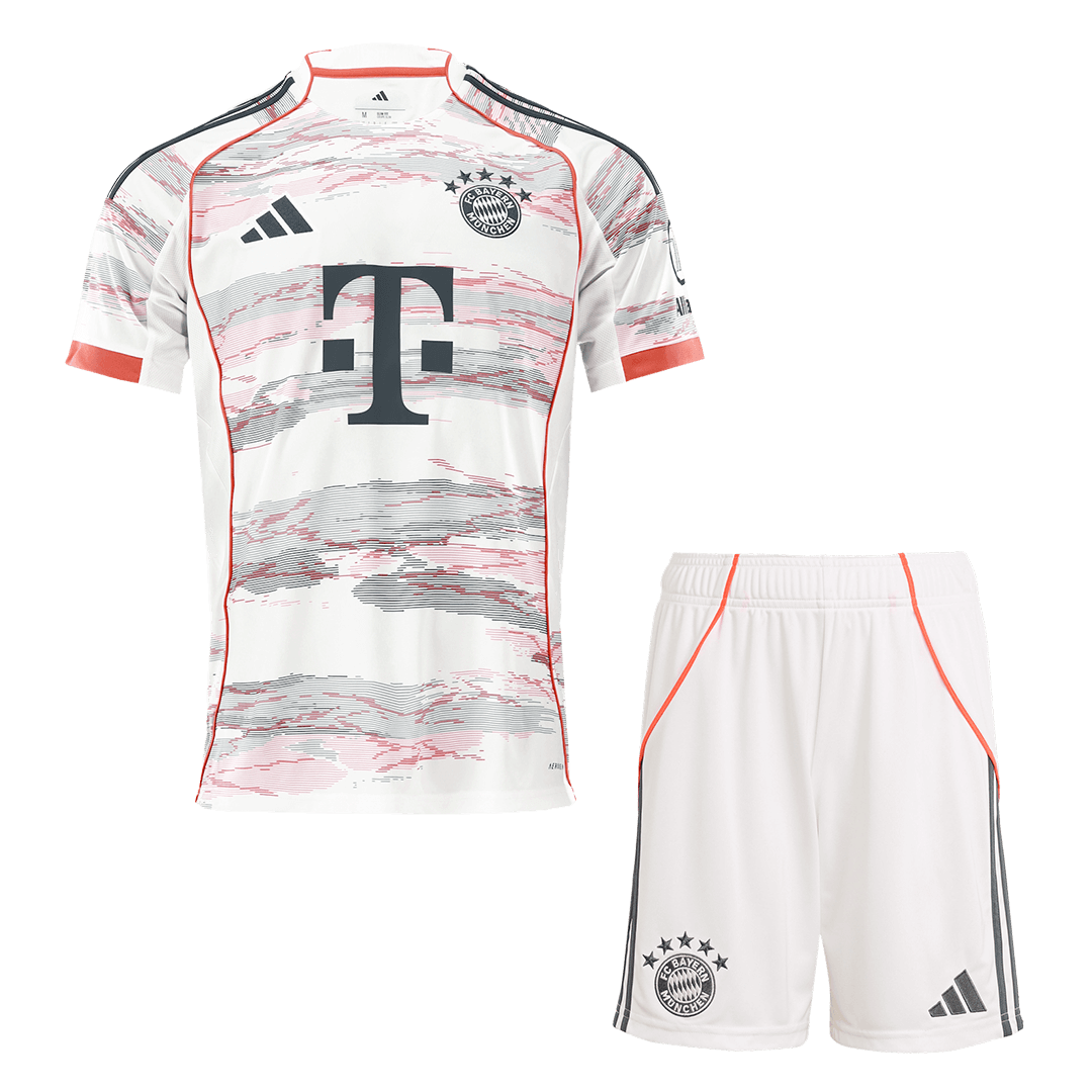Kit de visitante del Bayern Múnich (Kit y pantalón corto) 2025/26, color blanco