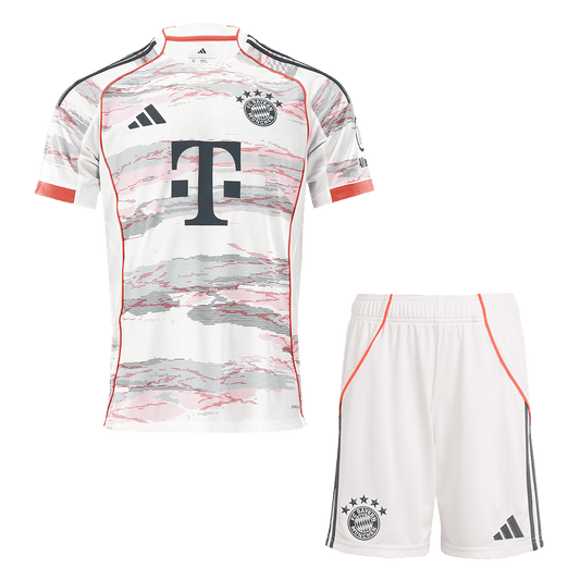 Kit de visitante del Bayern Múnich (Kit y pantalón corto) 2025/26, color blanco