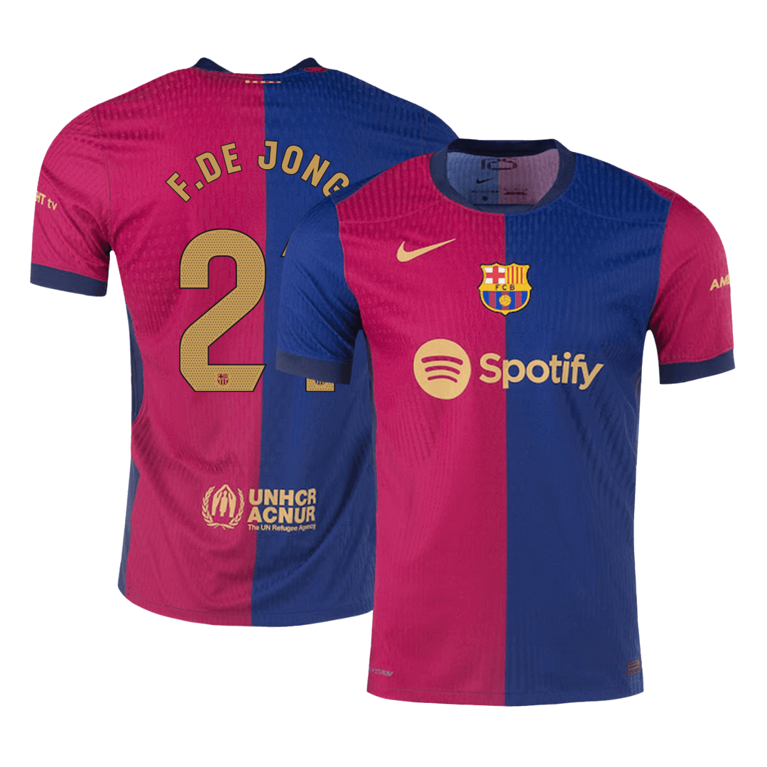 Camiseta de fútbol local auténtica de F.DE JONG #21 del Barcelona 2024/25 - patrocinador antiguo